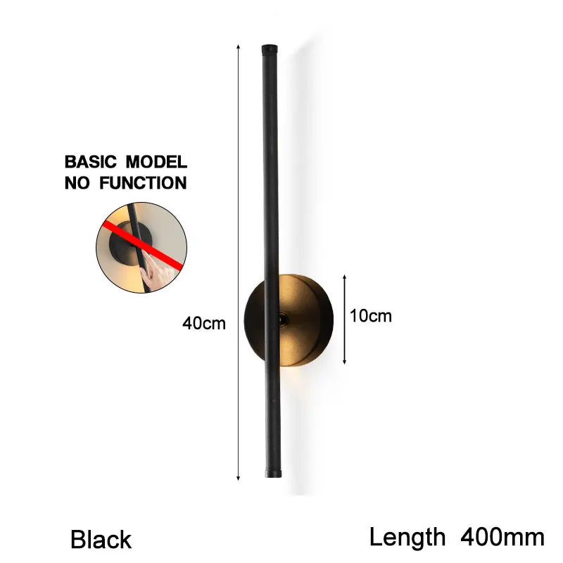 Black Touch Switch Dimming LED Wall Lamp Wall Lights for Bedroom Living Room Indoor 8w 12w 16w 20w LED Wall Sconce for Corridor