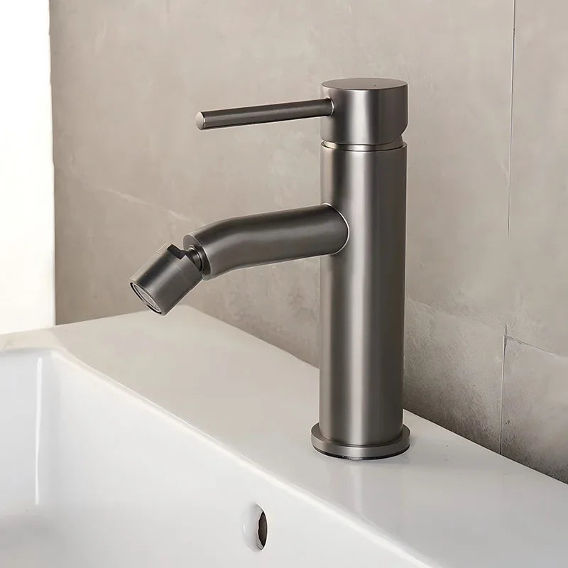 Brushed Gold Brass Hot And Cold Water Mixer Tap Bathroom Basin Faucet Bidet Faucet