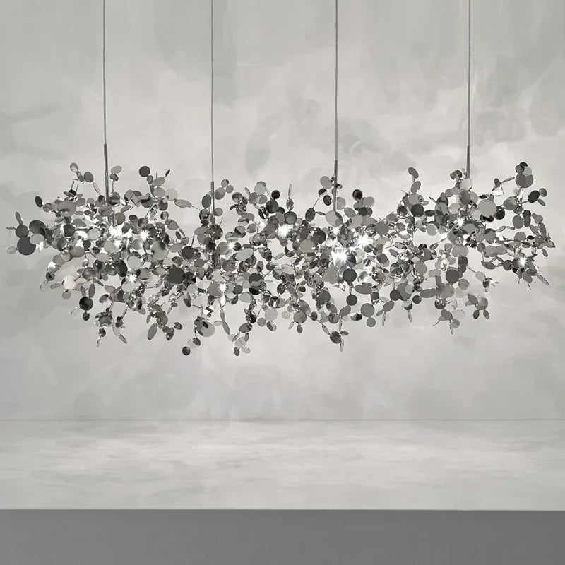 Modern LED Chrome Stainless Steel Chandelier Pendant Lights for Dining Room Home Decor Lighting Living Room Indoor Light Fixture