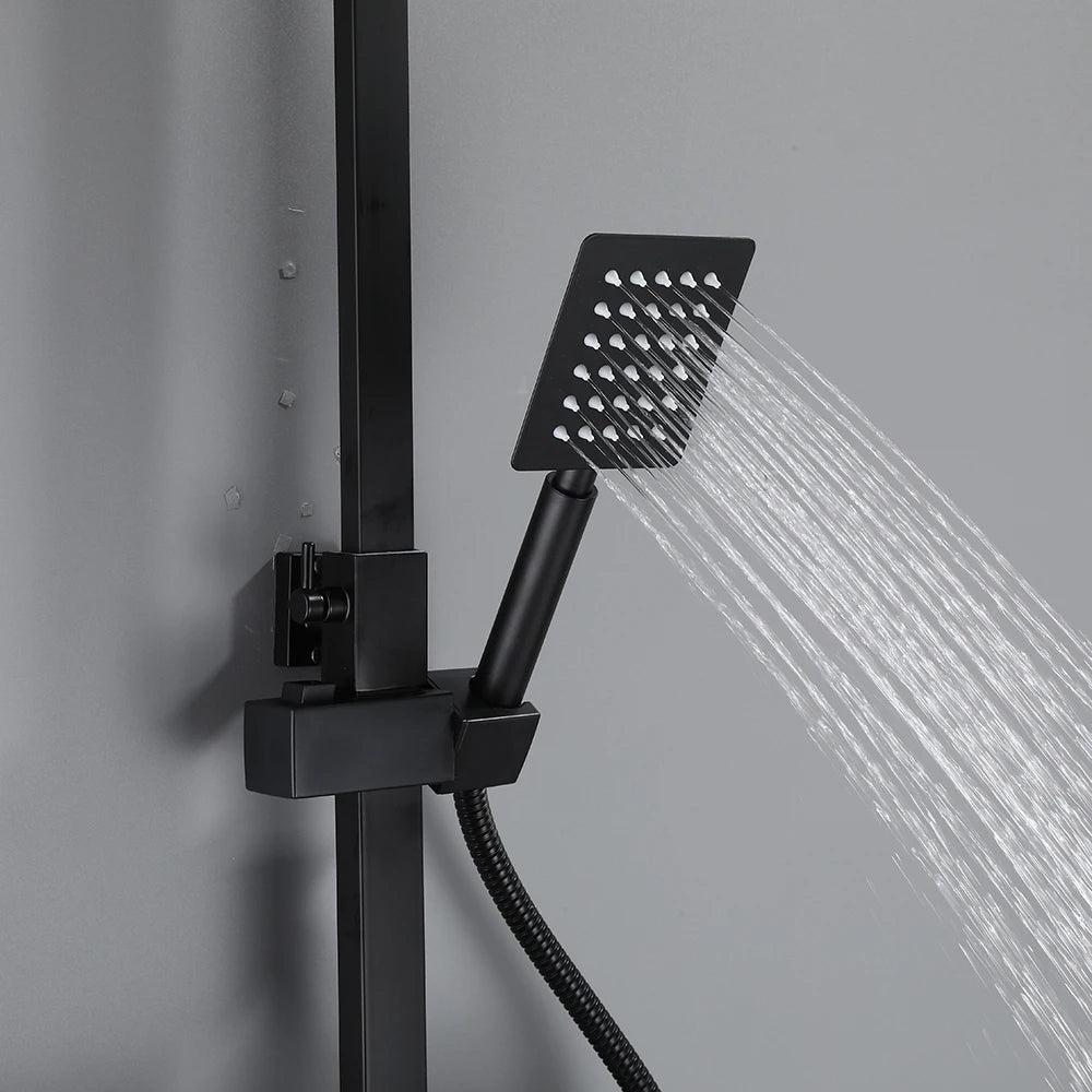 Long Spout Black Shower Faucet Cold Hot Multifunction 304 Stainless Steel Bathroom Bathtub Tap With Spray Bidet