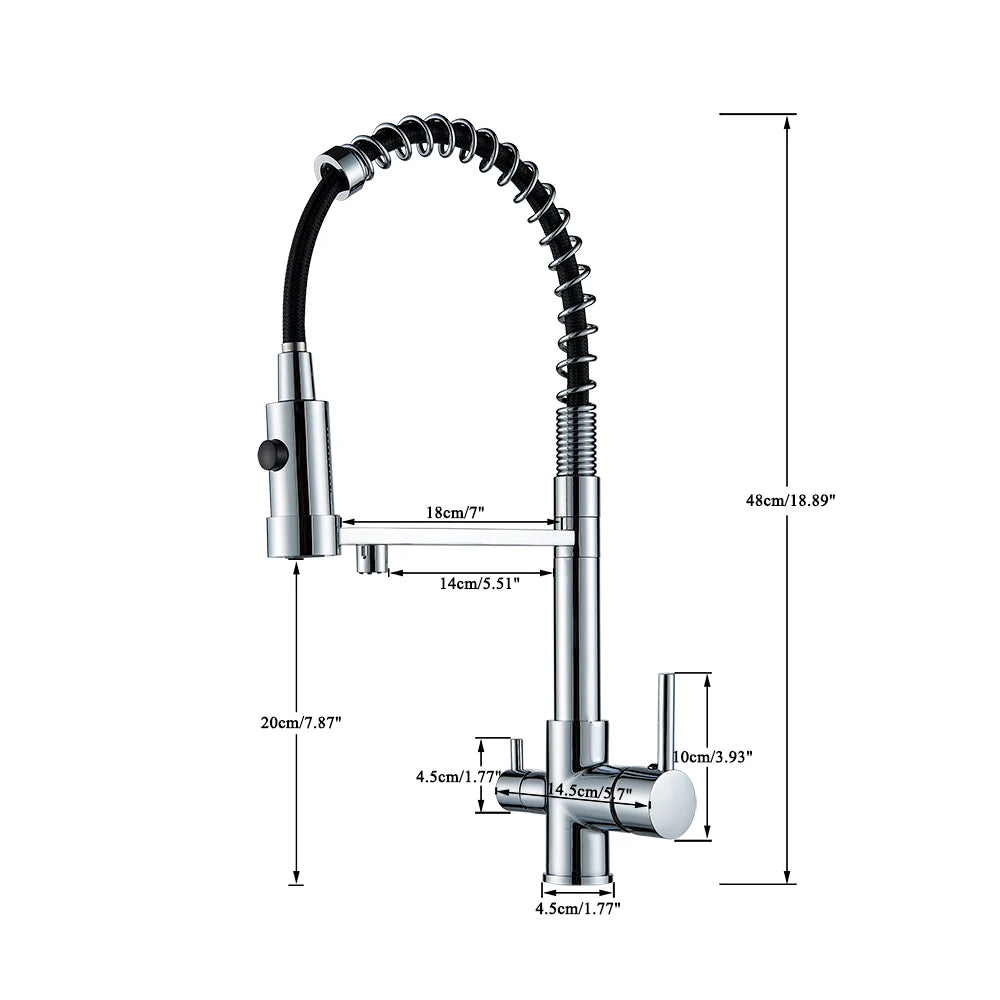 Senlesen Gun Grey Purified Kitchen Faucet Deck Mount Hot Cold Mixer Crane Tap Rotation Spray Stream Mode For Filter Drink Water