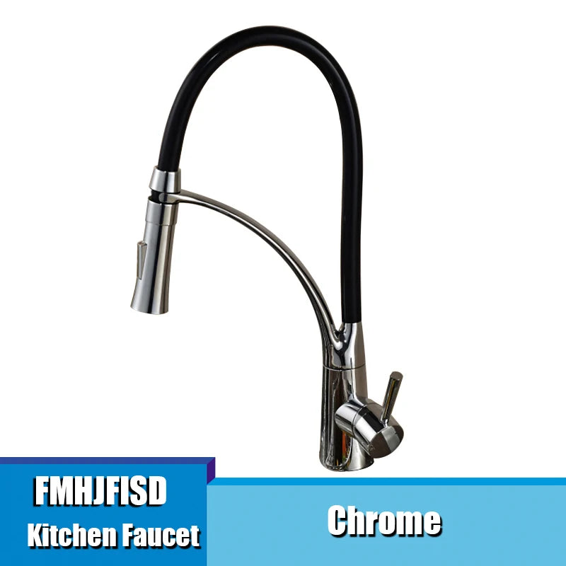 Chrome/Nickel/Black/Gold Rubber Kitchen Faucet Mixer Tap 360 Degree Rotation Pull Down Stream Sprayer Taps torneira de cozinha