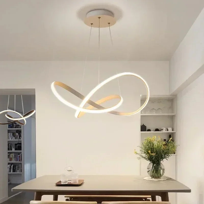 Modern LED Pendant Light Minimalist Chandelier with Remote