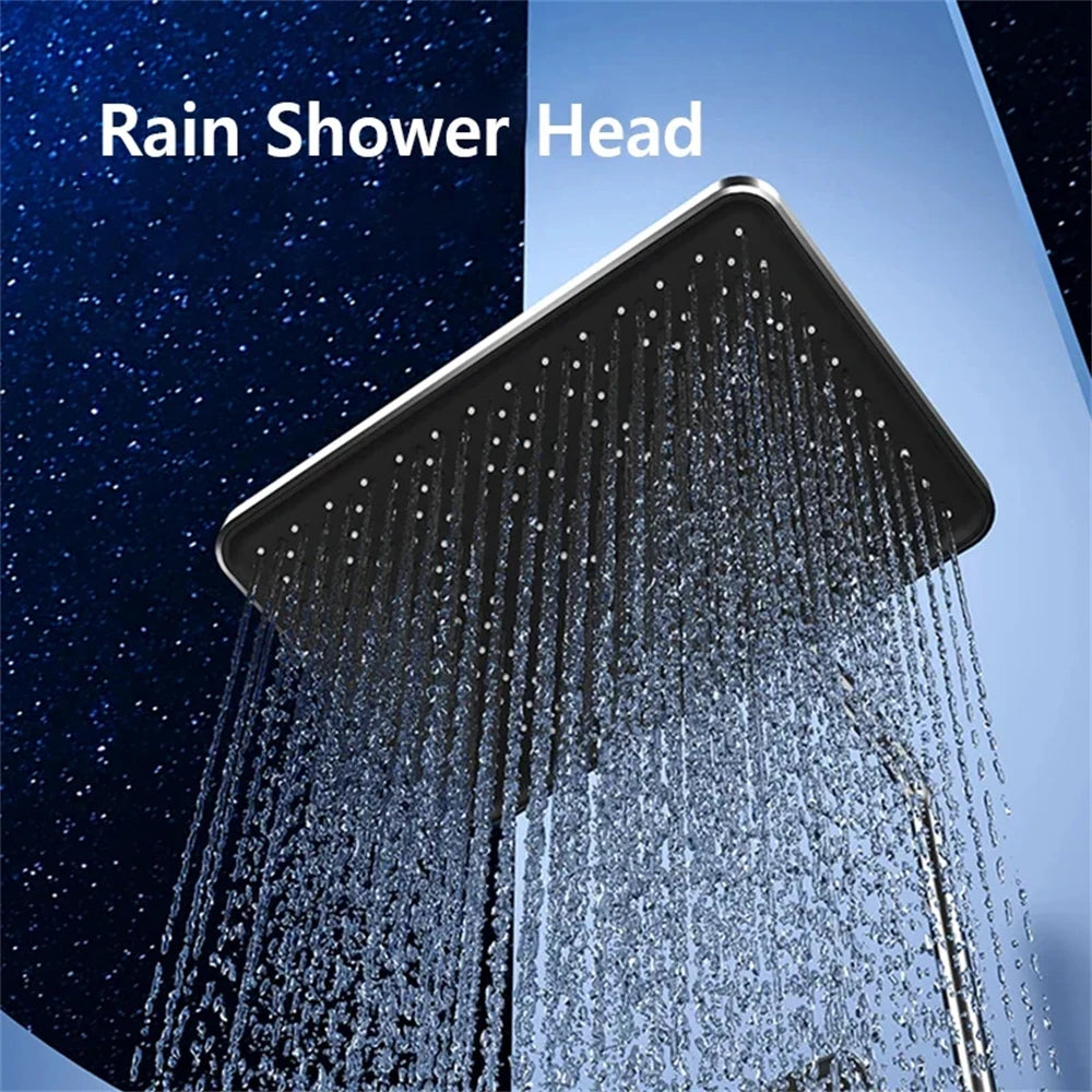 Bathroom shower system with intelligent LED temperature display multifunctional shower suite rain shower faucet complete set