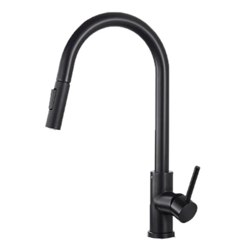 FMHJFISD Kitchen Faucet Brushed Gold Pull Out Kitchen Sink Water Tap Single Handle Mixer Tap 360 Rotation Kitchen Shower Faucet