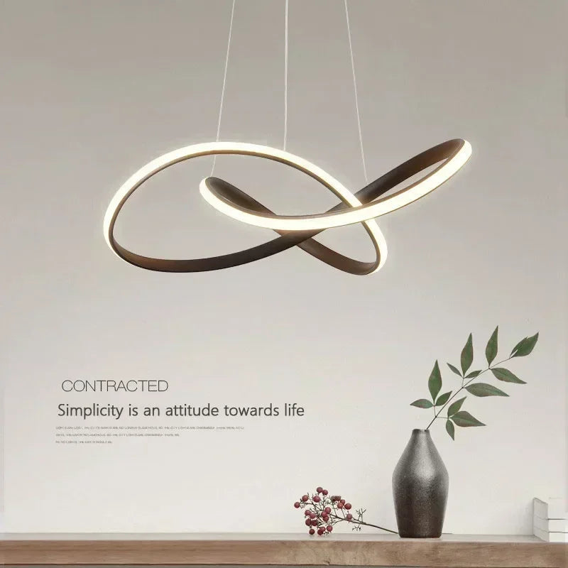 Modern LED Pendant Light Minimalist Chandelier with Remote