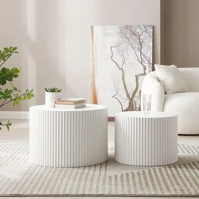 Round Nesting Coffee Table Set