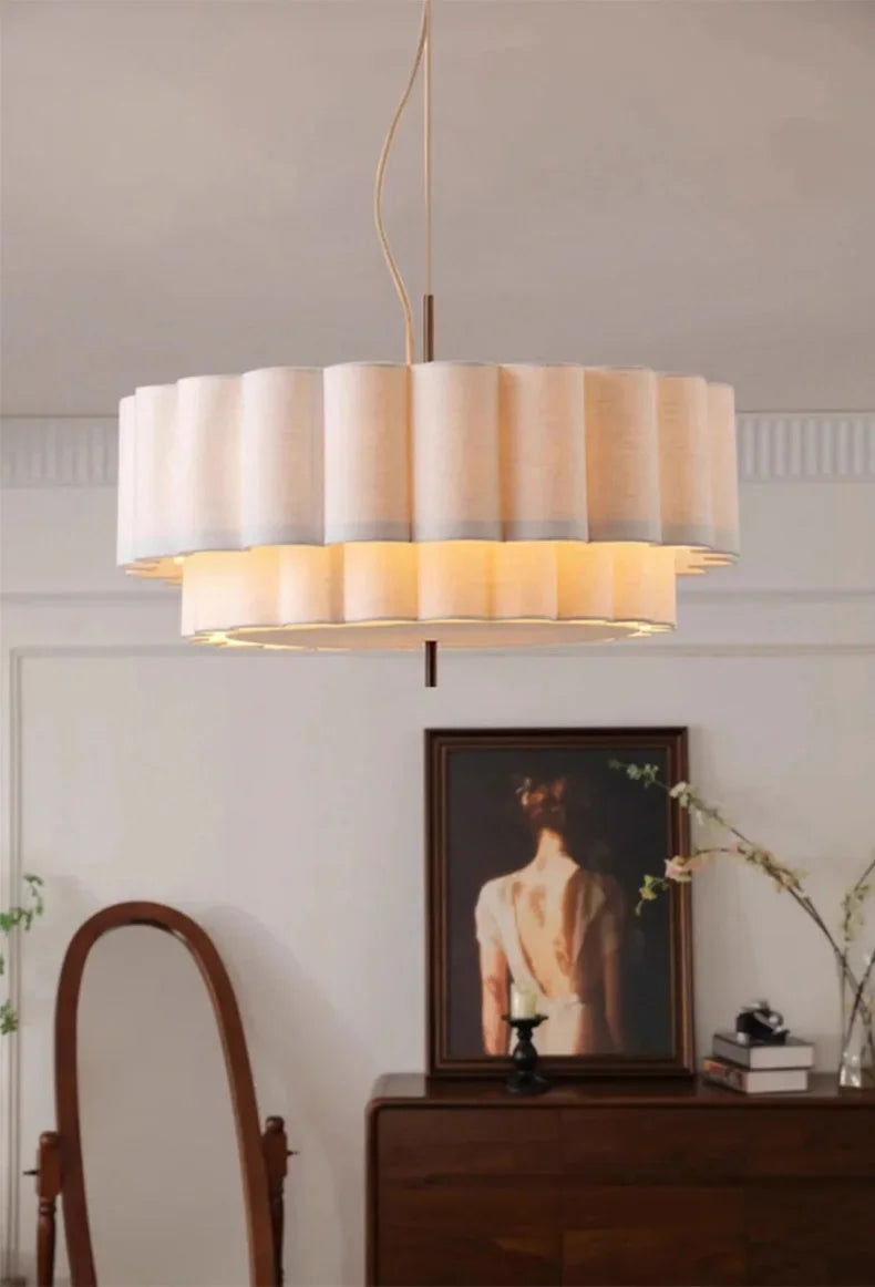 Folia Fabric Pendant lamp Bohemia Large Linen Lamp Wabi Sabi Living Dining room Bedroom lamp B&B Decoration Lounge room Lamp