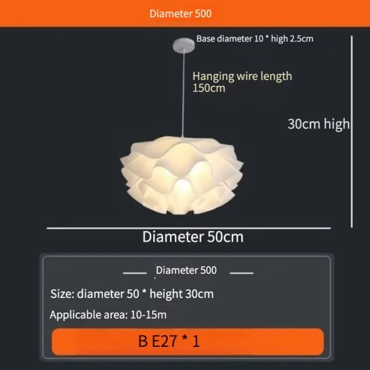 Postmodern Designer Pendant Light White Flower LED Hanging Lamp for Bedroom Restaurant Bar Store Lighting Indoor Petal Decor
