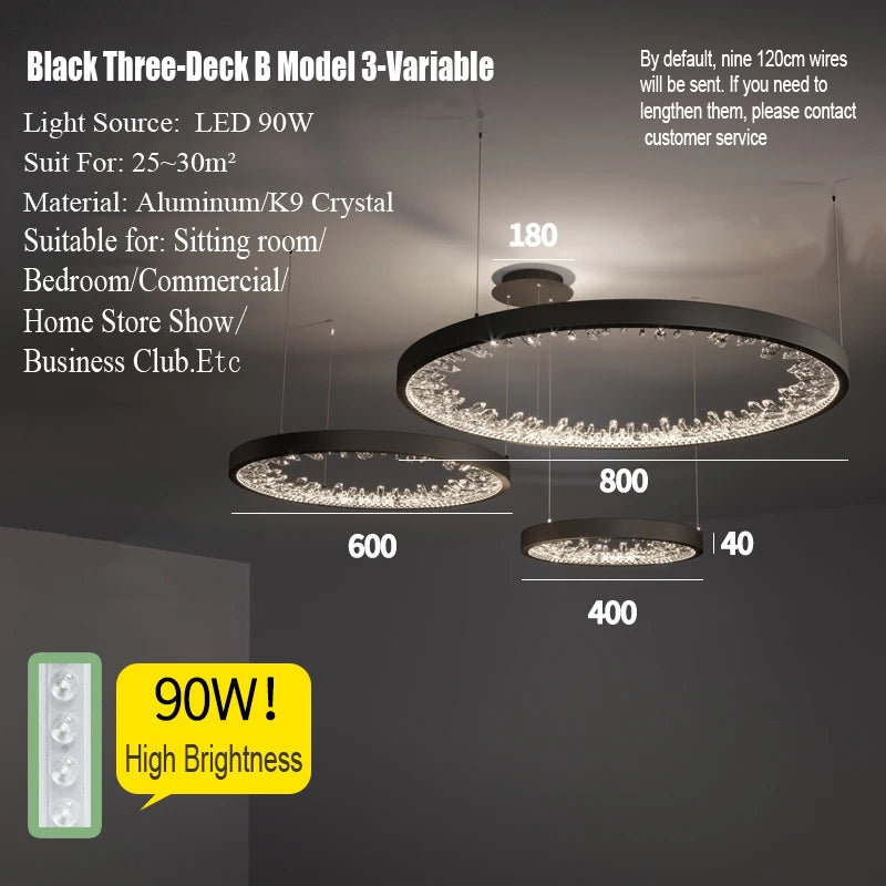Modern Circle Rings Led Ceiling Chandelier