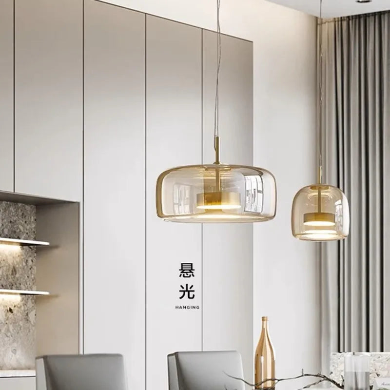 Modern Nordic Crystal LED Pendant Lights Living Room Home Decor Hanging Lamp Ceiling Light Fixture Living Dining Room Chandelier
