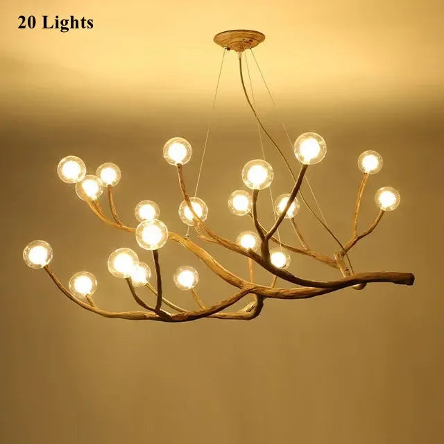 Nordic Tree Branch Glass Ball Pendant Chandeliers