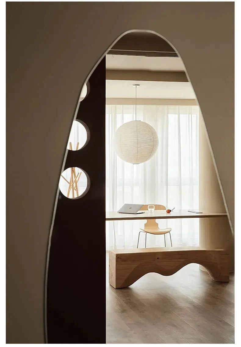 Nordic Wabi Sabi Wind Round Rice Paper Led Pendant Lights Living Dining Room Bedroom Loft Restaurant Bar Home Decor Chandelier