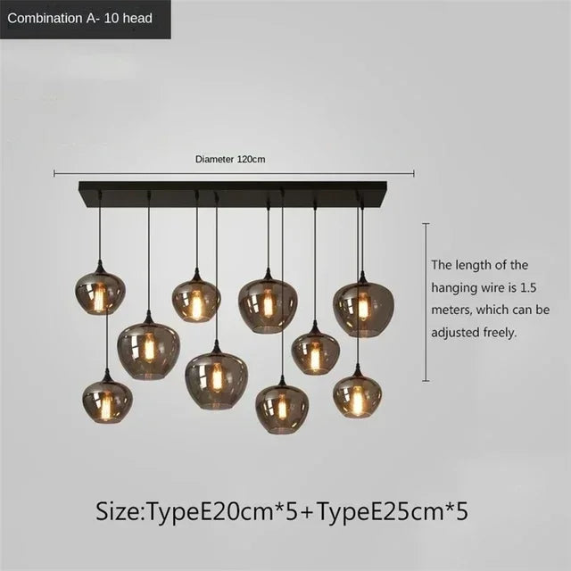Modern Glass Chandeliers For Dining Tables Living Room Kitchen Office Coffee Hanging Lamp Nordic Home Pendan Light