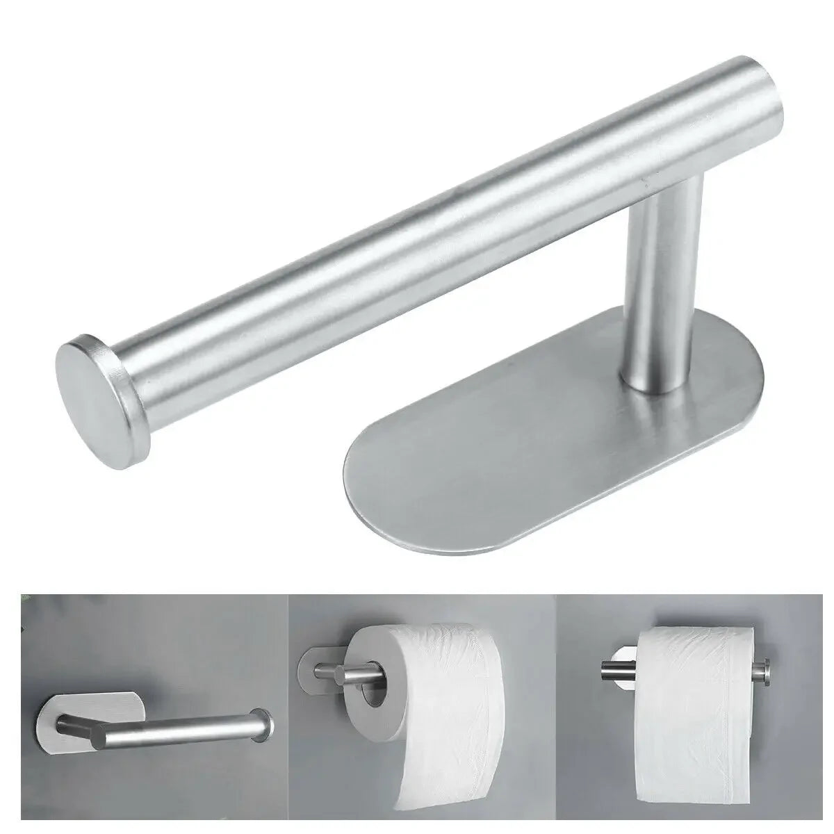 304 Stainless Steel Toilet Roll Holder no drill Self Adhesive Tissue Paper Towel Roll Dispenser Kitchen Bathroom Hardware Gold