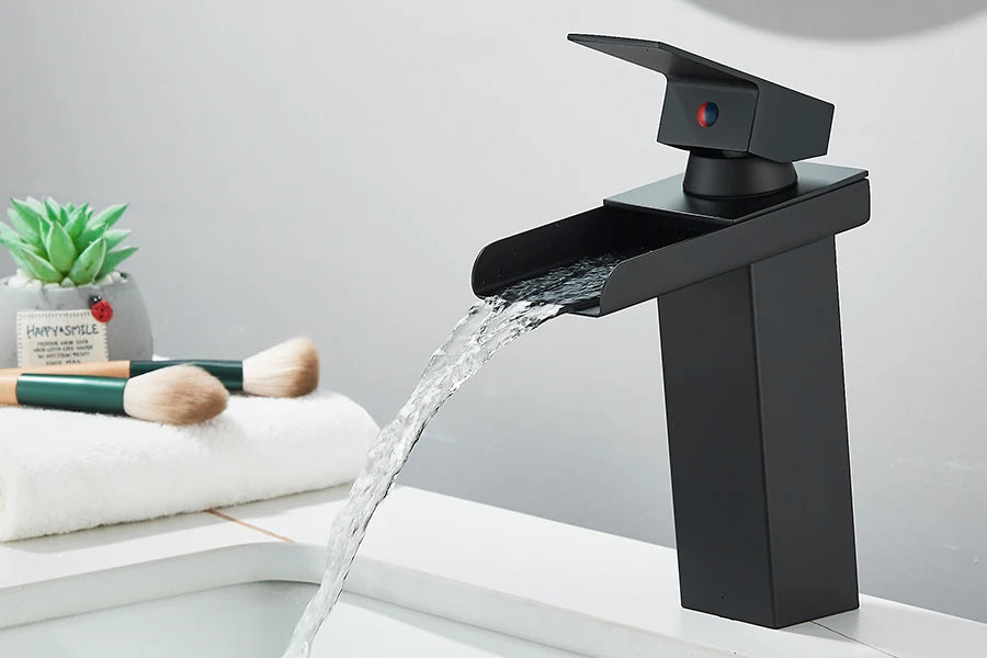 Waterfall Bathroom Sink Faucet Stainless Steel Basin Crane Tap For Bathroom Wash Basin Sink Mixer Tap