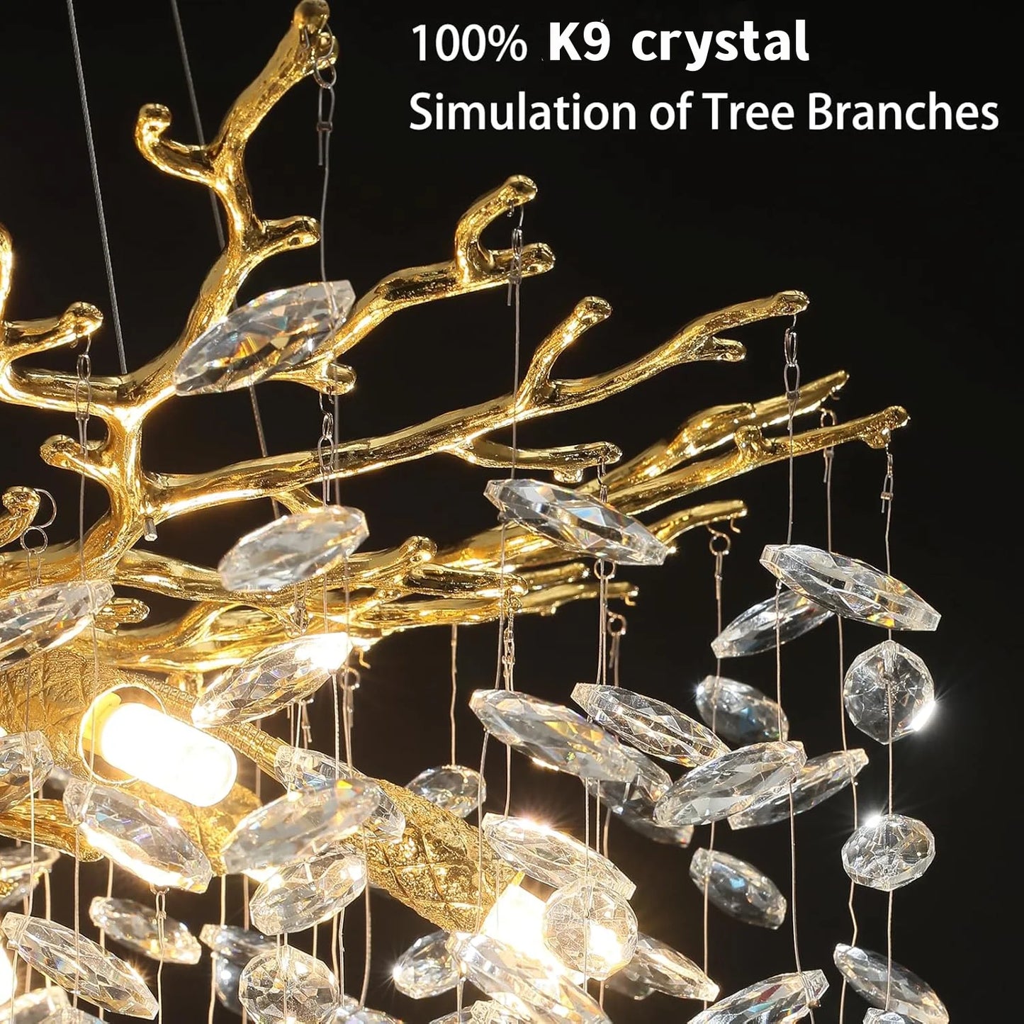 Round Luxury Gold Crystal Chandelier