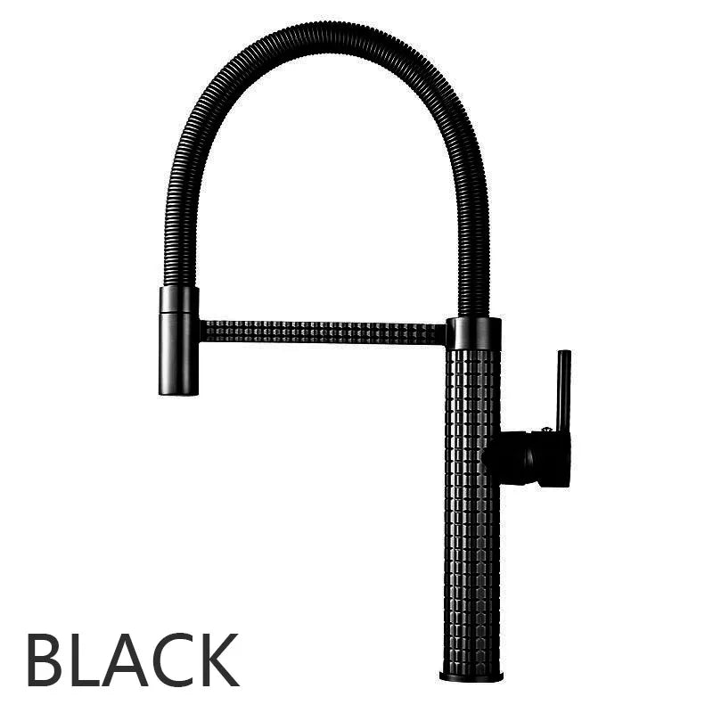Gold Kitchen Faucet Matte Gray Sink Faucet Single Hole Single Handle Drop Down Spring Faucet Deck Installation Kitchen Water Tap