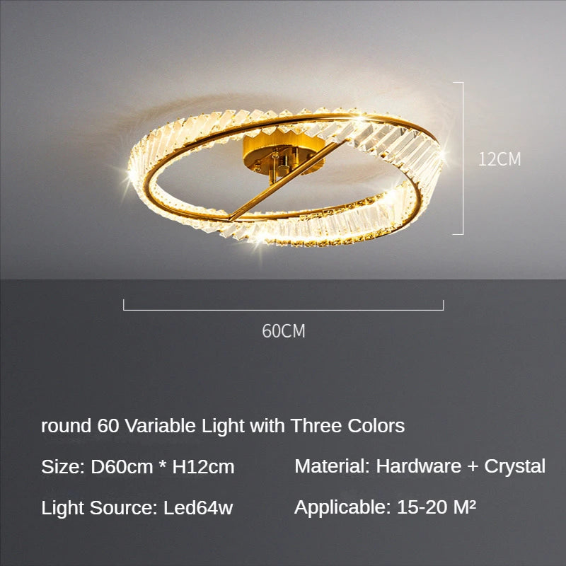 Modern Crystal Lustre Irregular Rings Ceiling Pendant Lamp