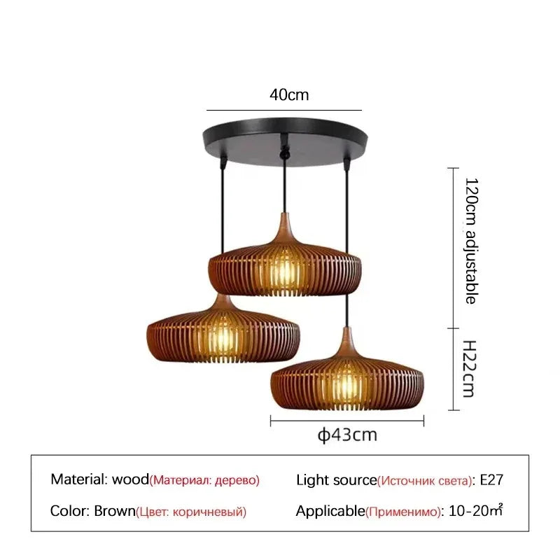 Clava Log Wood Pendant Lamp