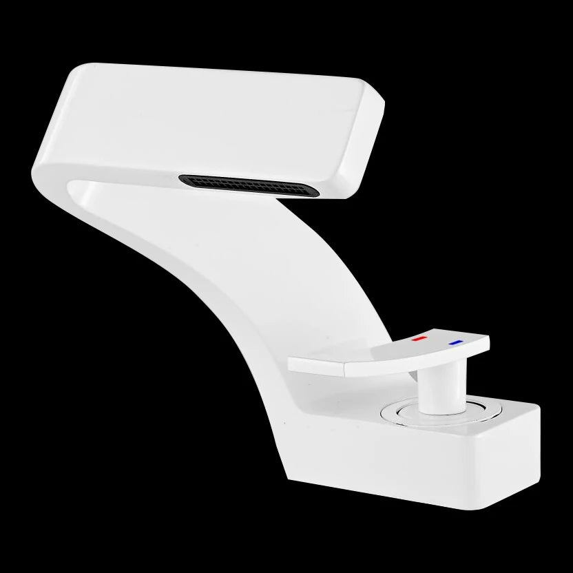 BAKALA Bathroom Deck Mounted Basin Faucet Black Sink Tap Single Hole Water Tap Hot and Cold Mitigeur Salle De Bain Mixer Faucet
