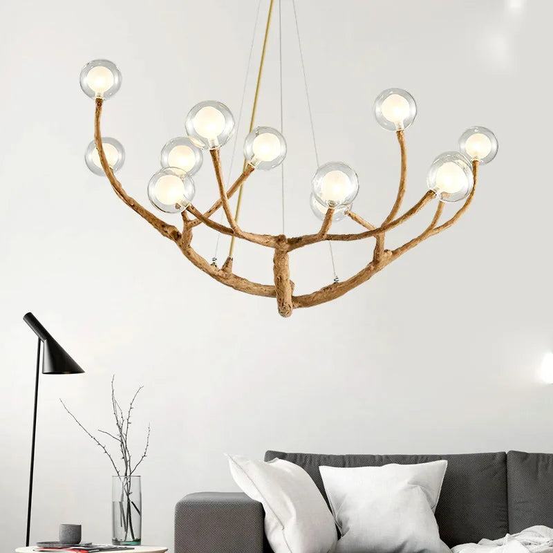Nordic Tree Branch Glass Ball Pendant Chandeliers