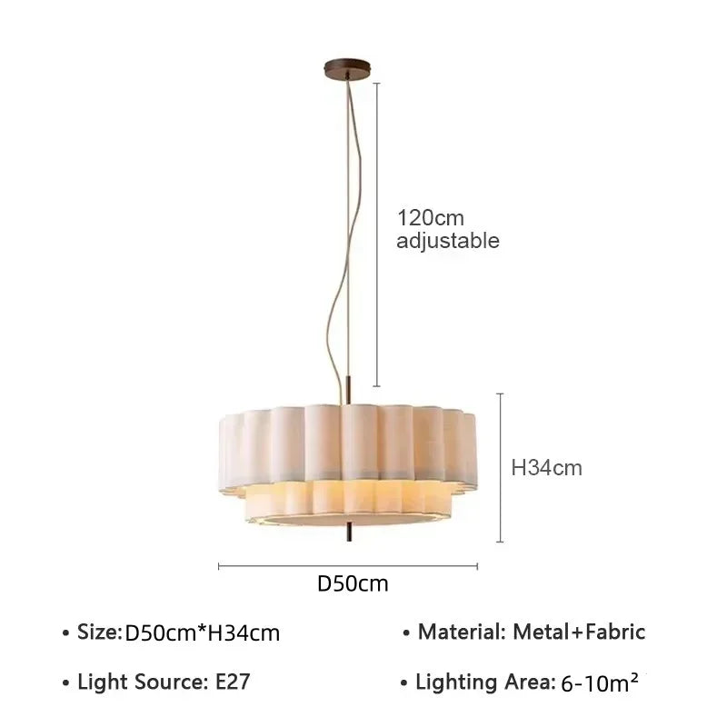 Modern Retro Wabi Sabi Fabric E27 Chandeliers Living Dining Bedroom B&B Decoration Home Pendant Lights Indoor Lighting Fixtures