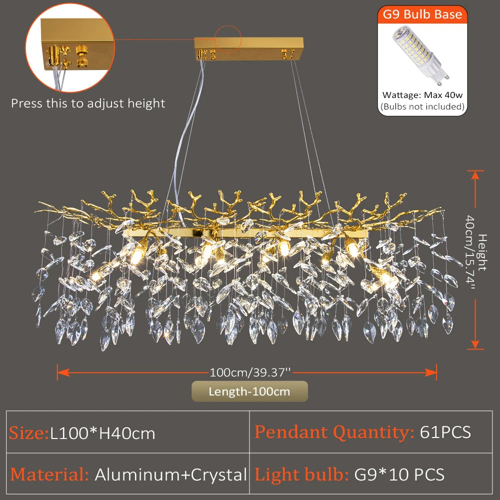 Round Luxury Gold Crystal Chandelier