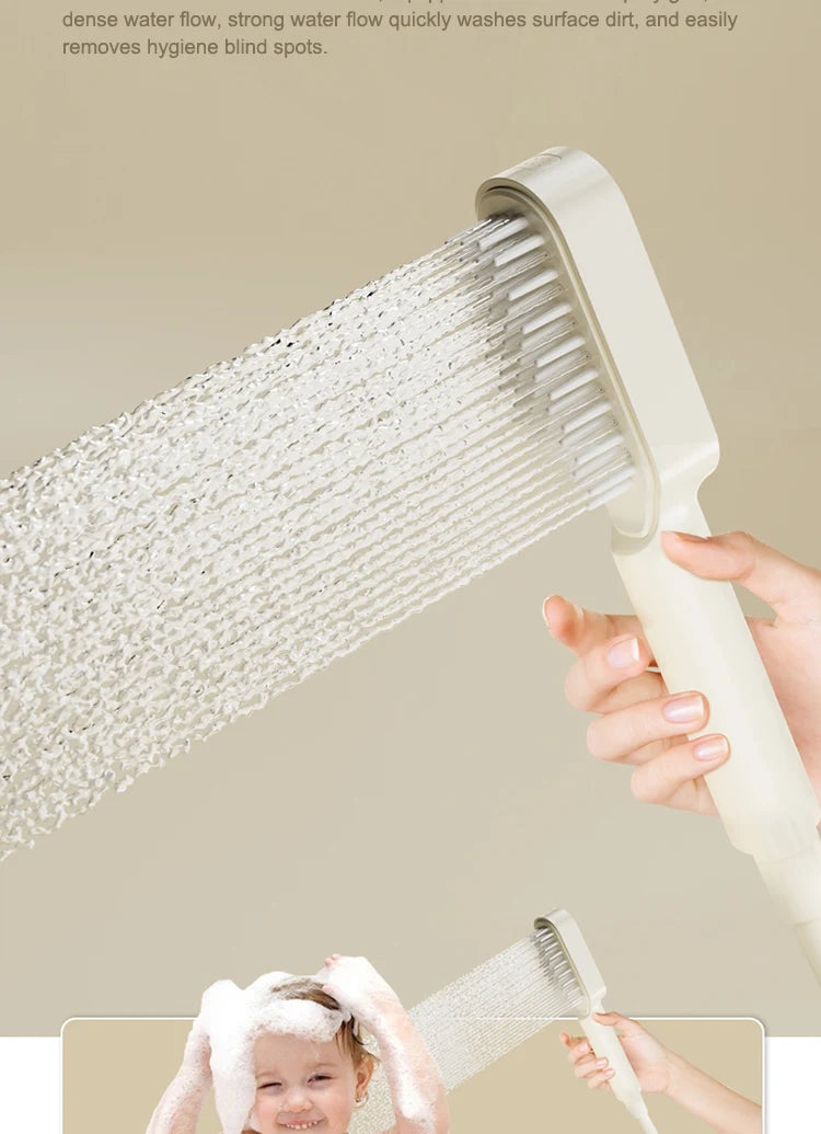 Milk White Shower Thermostat Shower Set Home Digital Display Shower Fine Copper Bath Pressurized Bathroom Shower Nozzle