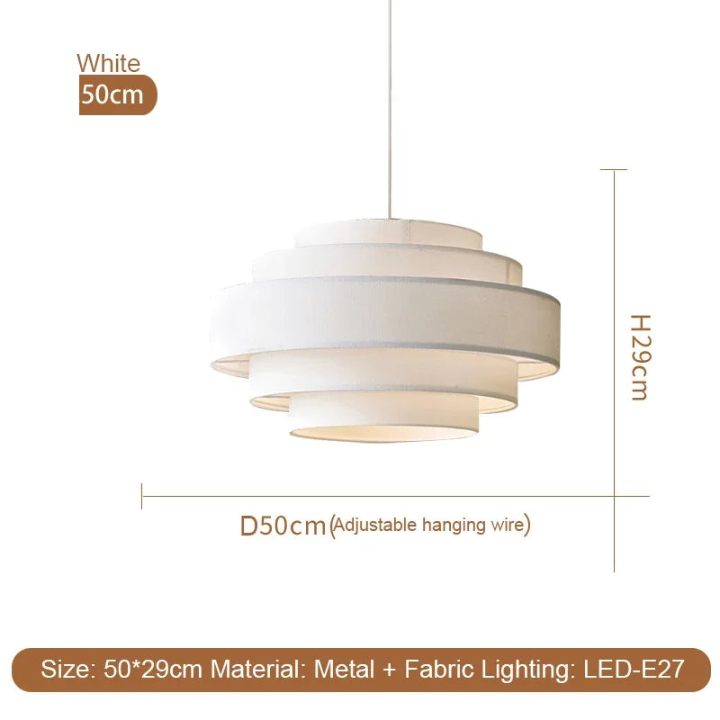 Nordic Fabric Pendant Light Wabi Sabi Led Chandelier for Living Room Bedroom Home Decor White cloth Pendant lamp