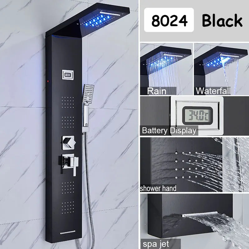 Bathroom Shower Panel LED Light Bathroom Faucet