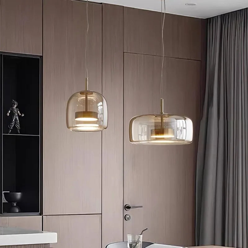 Modern Nordic Crystal LED Pendant Lights Living Room Home Decor Hanging Lamp Ceiling Light Fixture Living Dining Room Chandelier