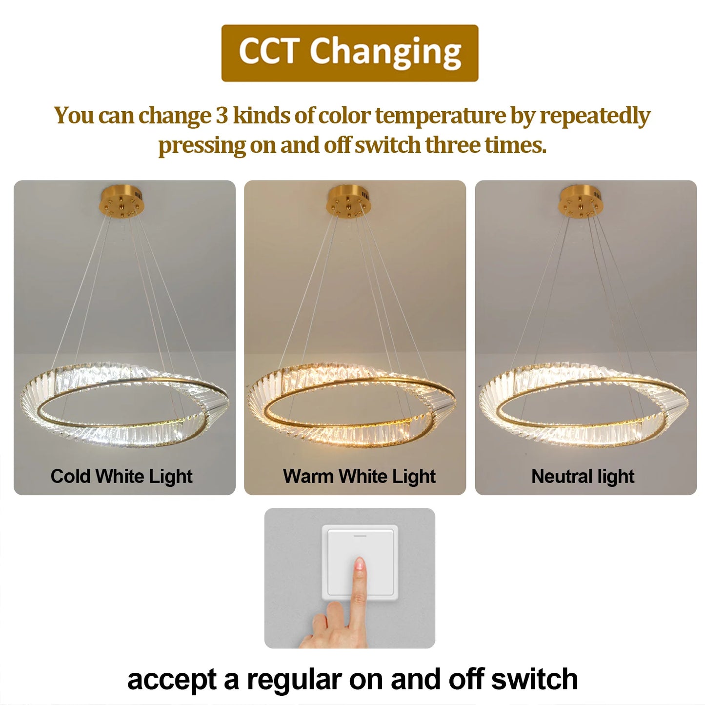 Modern Crystal Circle Pendant Light