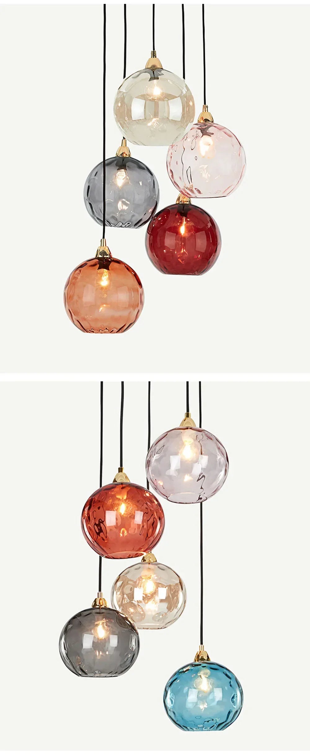 Nordic Stained Color Glass Chandelier