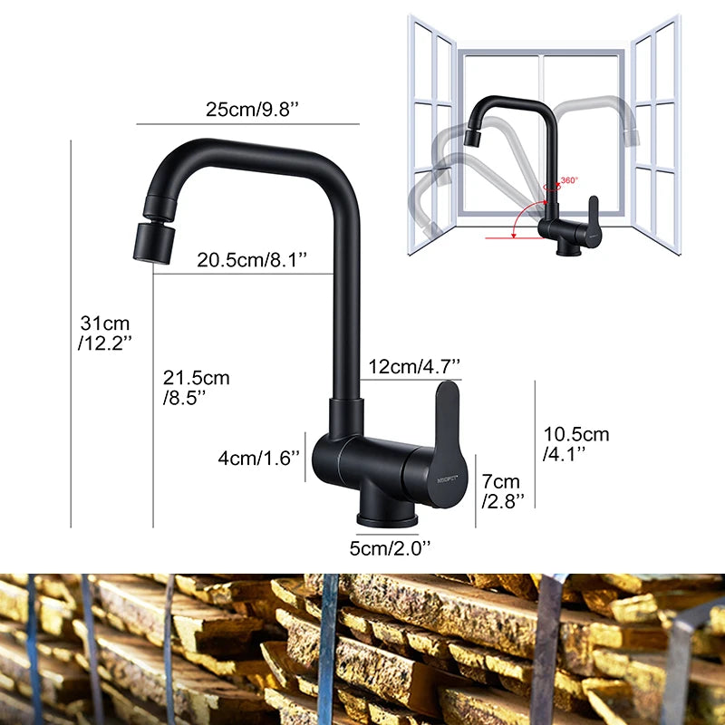 Deck Mounted Black Kitchen Faucets Pull Out Hot Cold Water Filter Tap for Kitchen Two Ways Sink Mixer Kitchen Faucet EL9005
