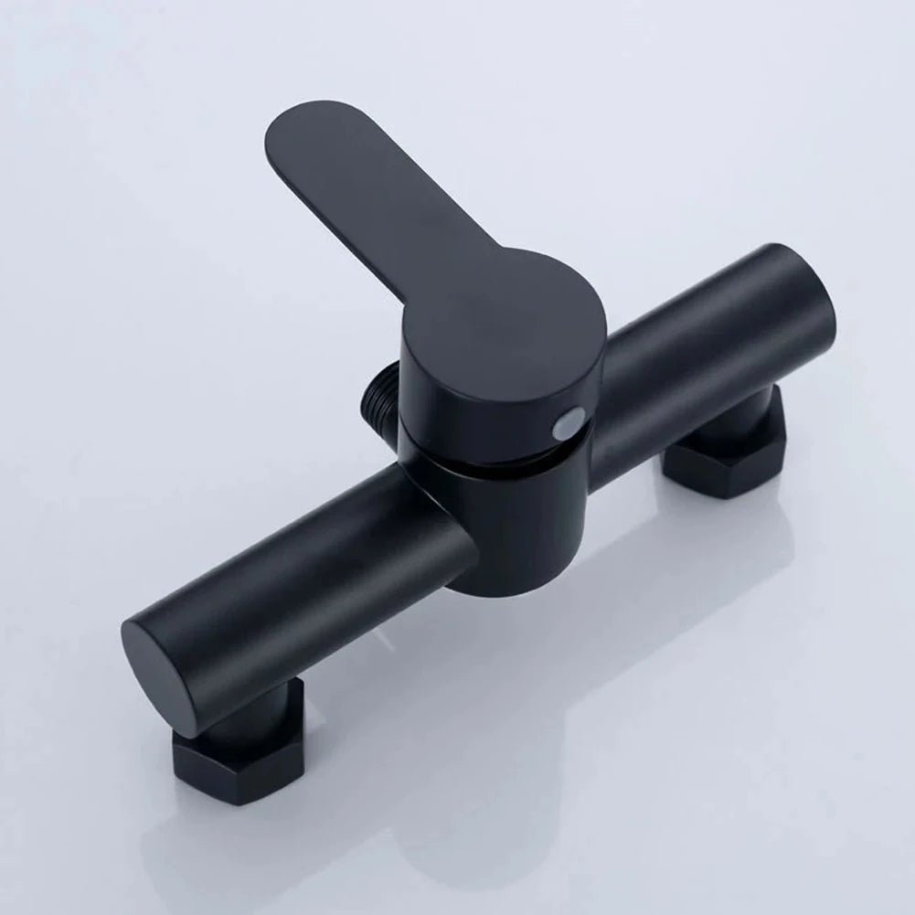 Bathroom Shower Faucet Triple Bathtub Faucet Black Wall Mounted Stainless Steel Hot And Cold Water Mixer Valve Nozzle Tap