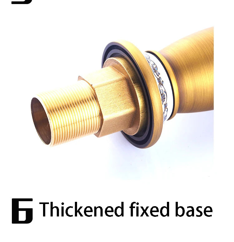 Retro European Bathroom Basin Faucets Gold Mixer Tap Ceramic Decoration Plating Chrome Single Handle Hot And Cold Deck Mounted