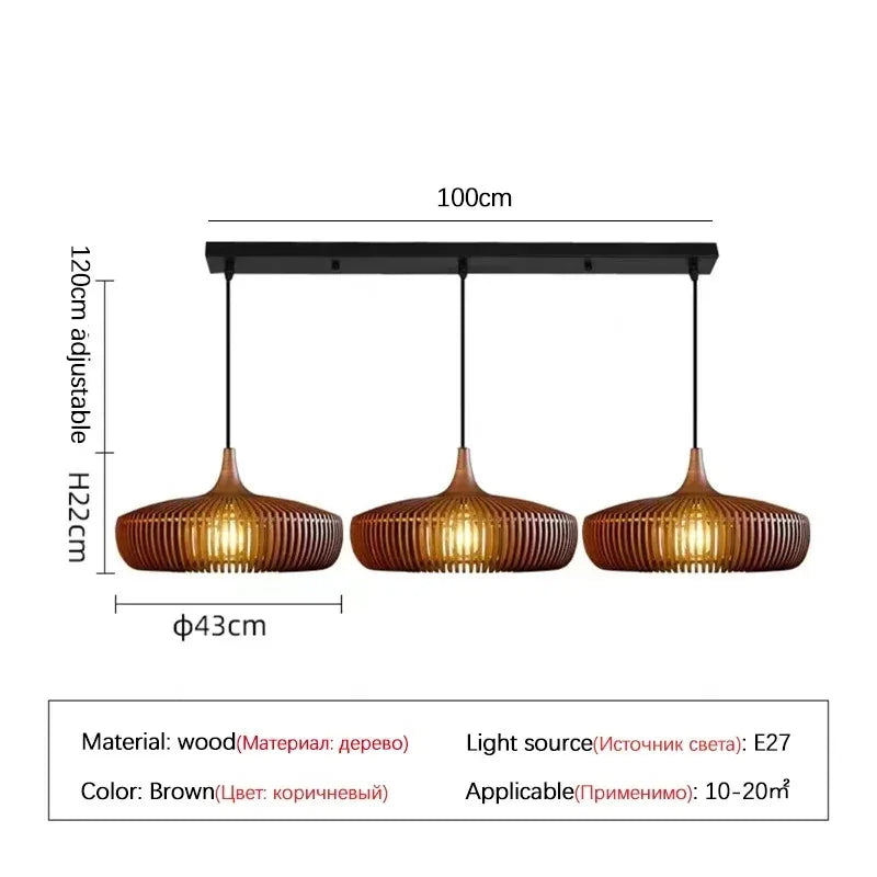 Clava Log Wood Pendant Lamp