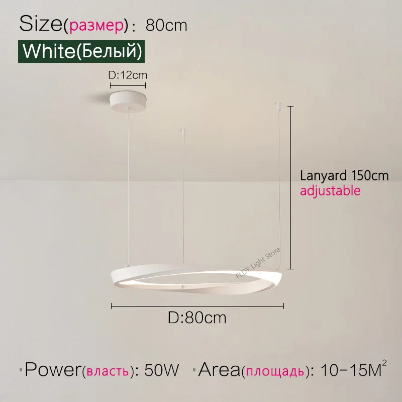 Living Room Chandelier Nordic pendant lamp Modern Dining room Chandelier Ring Lamp Bedroom Restaurant Lamps LED Ceiling lights