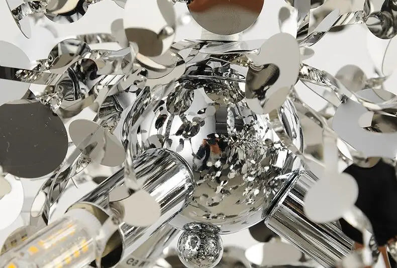 Modern LED Chrome Stainless Steel Chandelier Pendant Lights for Dining Room Home Decor Lighting Living Room Indoor Light Fixture