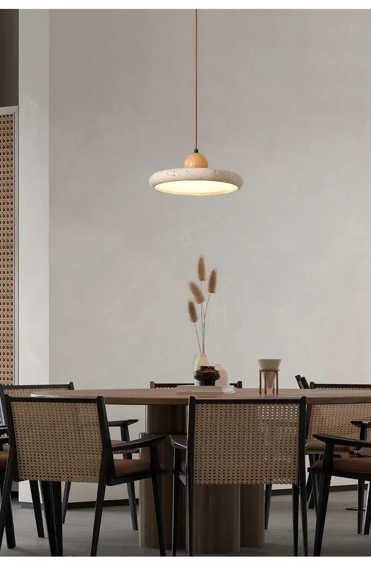 Modern Natural Stone LED Pendant Light Nordic Retro Travertine Chandelier for Dining Room Beside Home Decor Light Fixtures