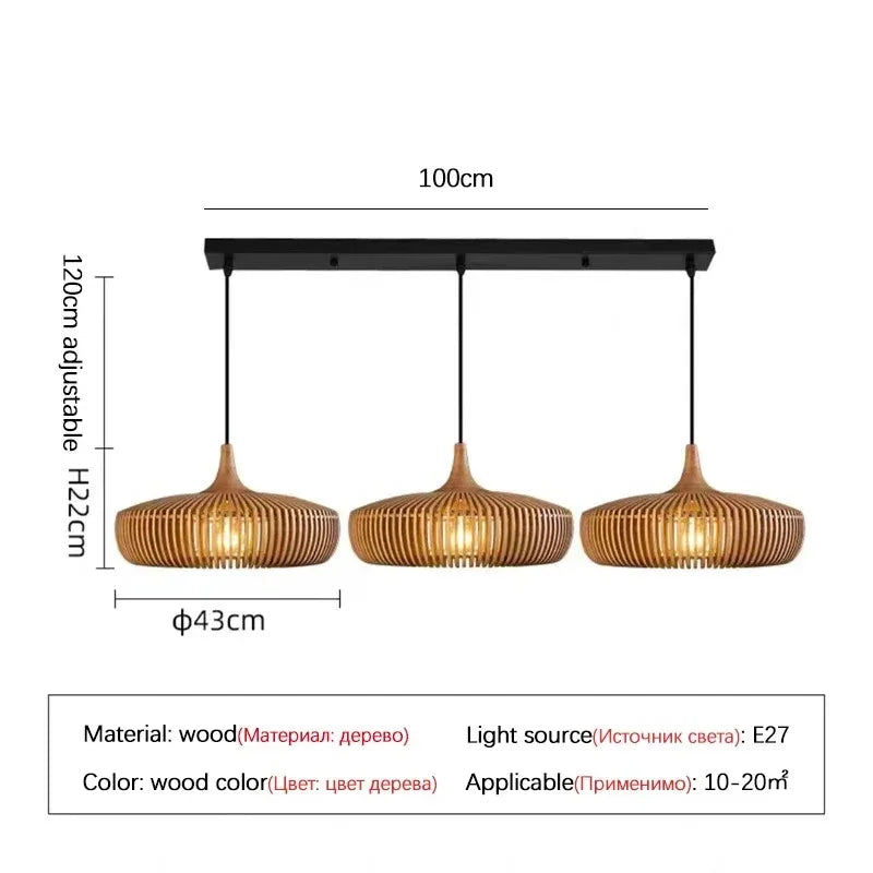 Clava Log Wood Pendant Lamp