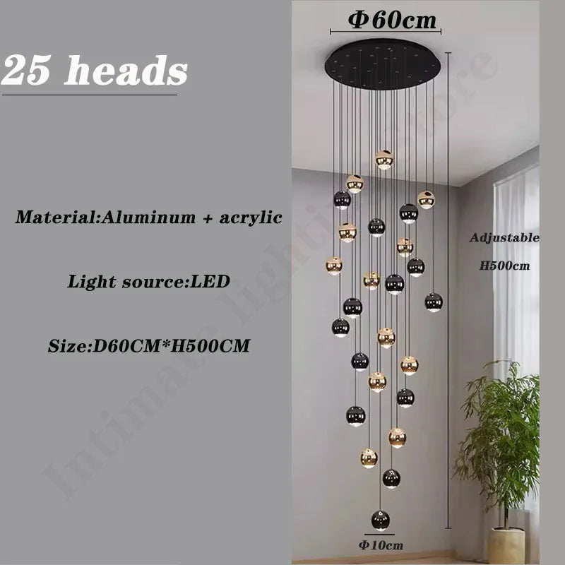 Pendent Lamp Stairs Chandelier lighting Living room Modern Pendant Lights for Kitchen Island Lustre stairs Hanging Ceiling Lamp