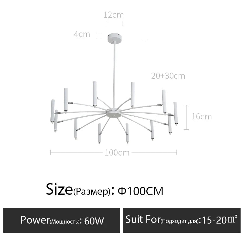 Nordic Chandelier Modern LED 12/24 Adjustable Lights