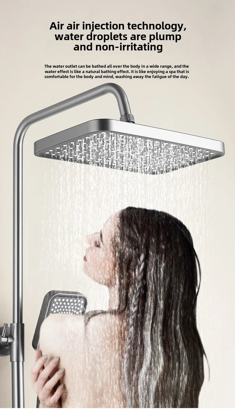 Shower Set Faucets Bathroom Piano Button Switch Bath Shower Rain Shower Complete Bathroom Head Douche