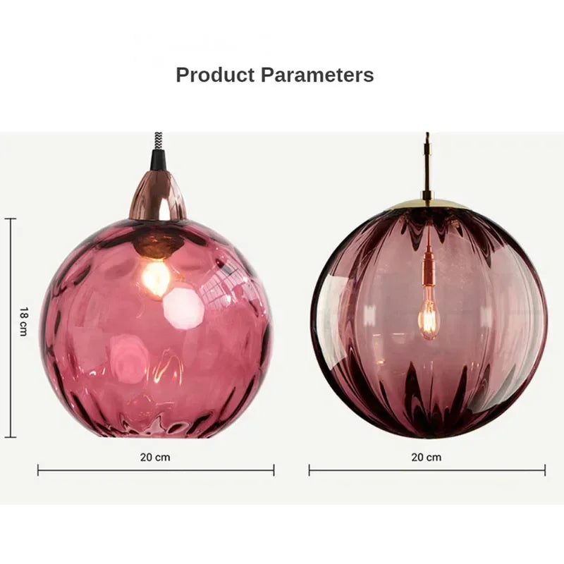 Nordic Stained Color Glass Chandelier