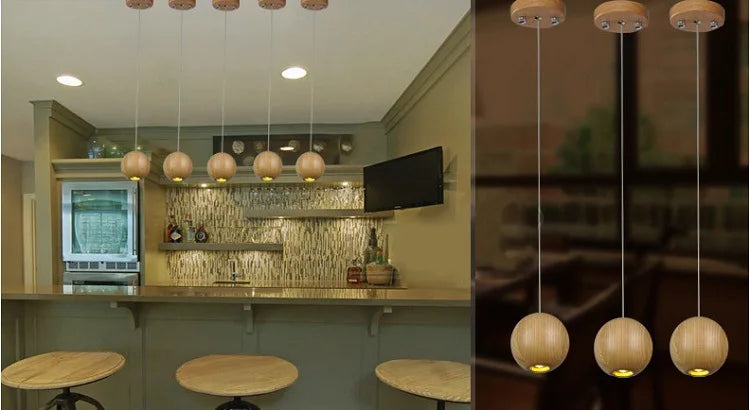 Solid Wood Creative Art Pendant Light