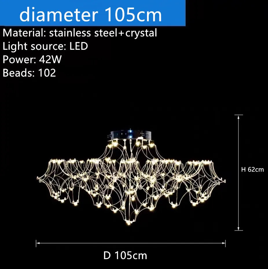 Starry Firefly Crystal Chandelier Living Room Light