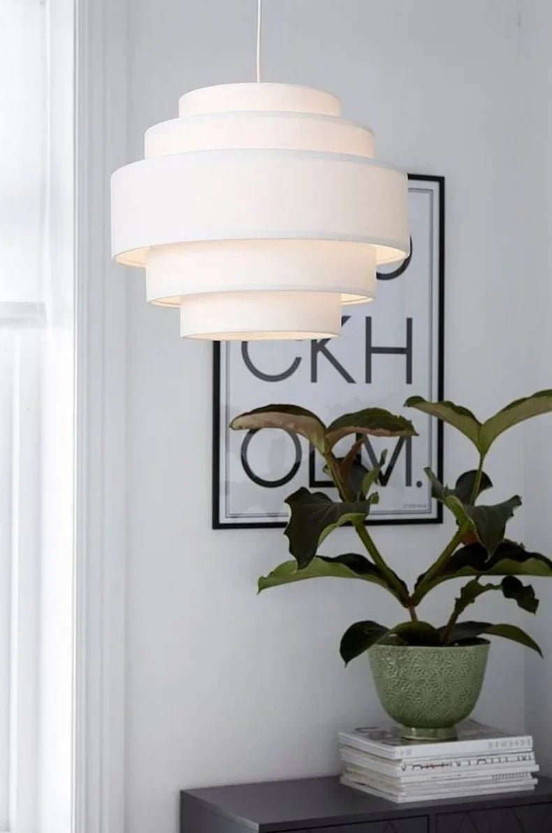 Nordic Fabric Pendant Light Wabi Sabi Led Chandelier for Living Room Bedroom Home Decor White cloth Pendant lamp