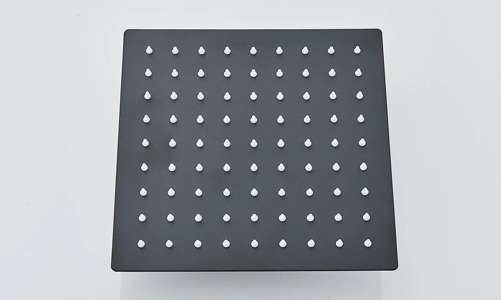 Matte Black Rainfall Shower Faucet Set 8/10/12 Inch Showerhead High Pressure Stainless Steel Rotate Spout Bath Shower Mixer